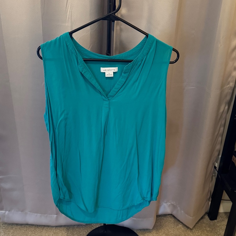 Liz Claiborne Turquoise Sleeveless Blouse #2011